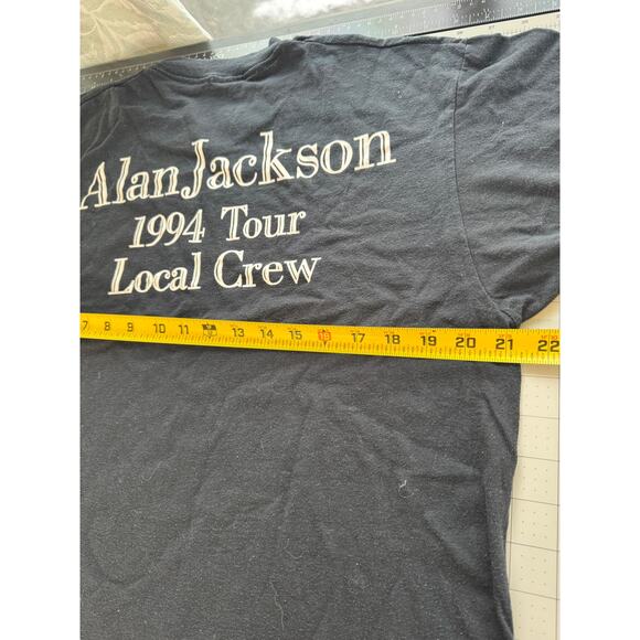 Vintage 1994 Alan Jackson Tour Shirt Local Crew Screen Stars Best Thrashed XL - Picture 5 of 14